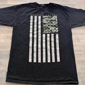 Monster Energy Short Sleeve Tee with Distressed Flag Design